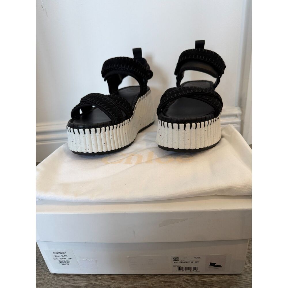 Chloe Nama Wedge Sandal in Black - Picture 6 of 9